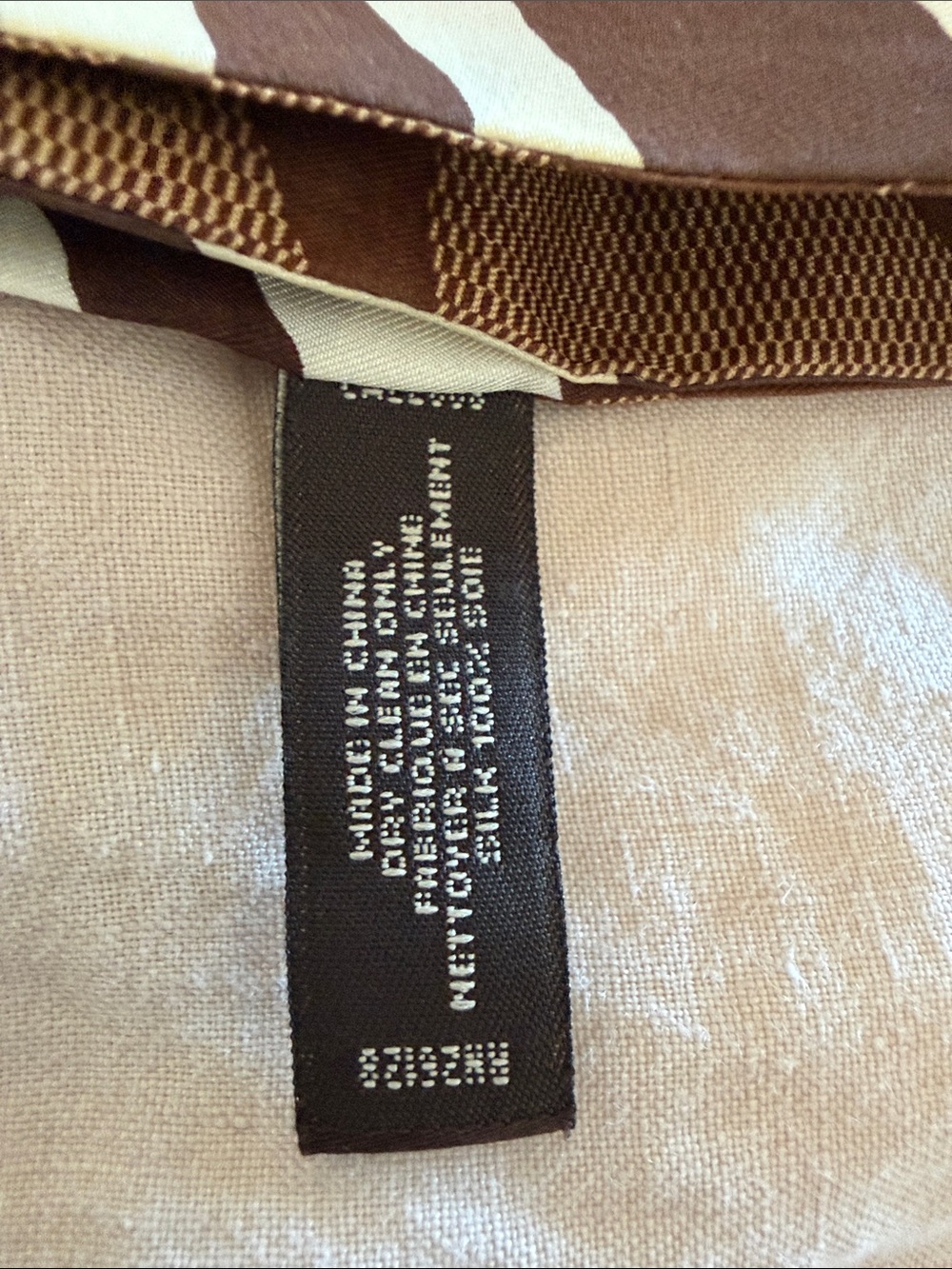Vintage Coach Brown Signature & Zebra Print Silk Scarf - Picture 3 of 6